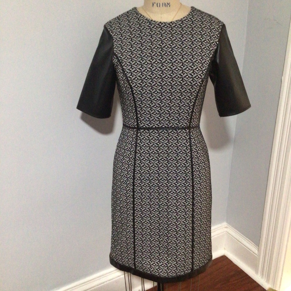 Cynthia Steffe Leather Trimmed Dress size 4